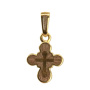 Детский крестик «КРЭ23сз» коричневый серебро/золото