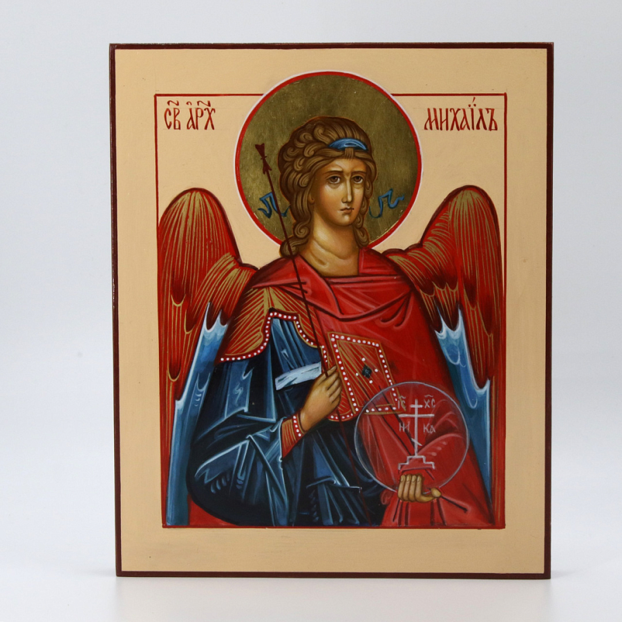 Рукописная икона Михаил Архангел, писаная икона 