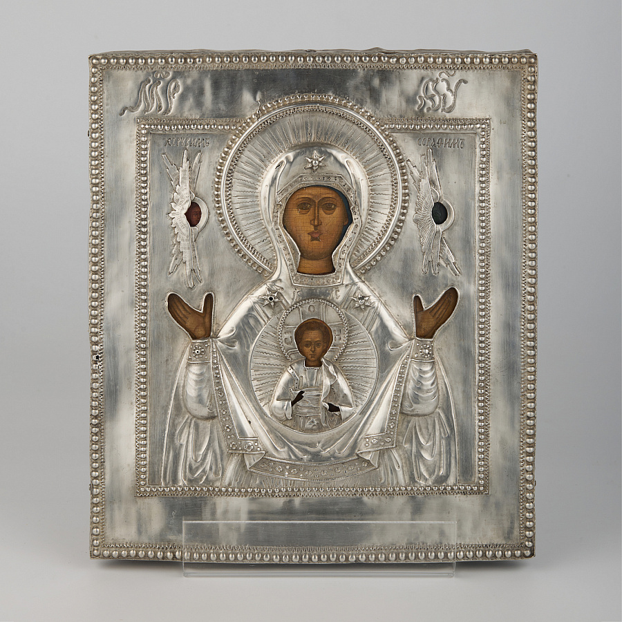 Старинная икона Божией Матери Знамение, XVIII век 