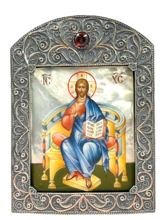 Икона Господь Вседержитель, оклад серебро