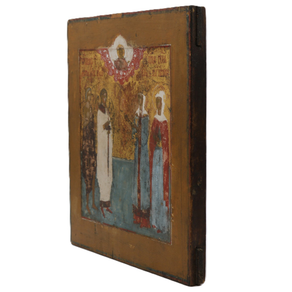 4 святых: семейная икона, 19в