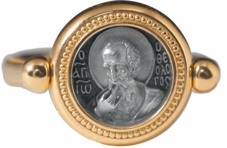 Перстень с иконой «СВЯТОЙ АПОСТОЛ ИОАНН БОГОСЛОВ В МОЛЧАНИИ»