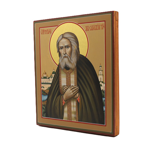 Рукописная икона Св. Прп. Серафим Саровский, писаная икона 