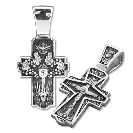 Крест нательный «Евхаристия» малый КР31 серебро