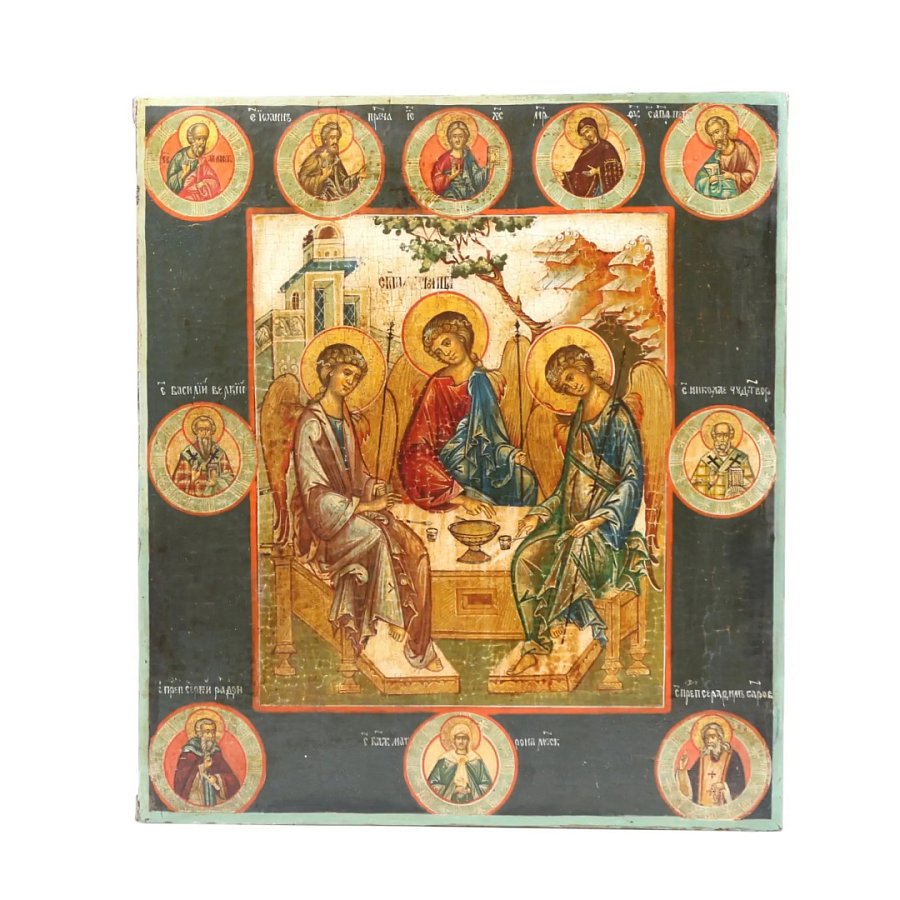 Св. Троица, (старинная доска), дерево 