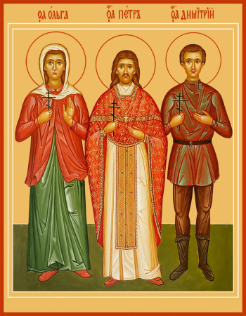 Новомученики, в земле Жуковской просиявшие  (новомученица Ольга Евдокимова,  священномученик Петр Озерецковский,  новомученик Димитрий Ильинский), купить икону