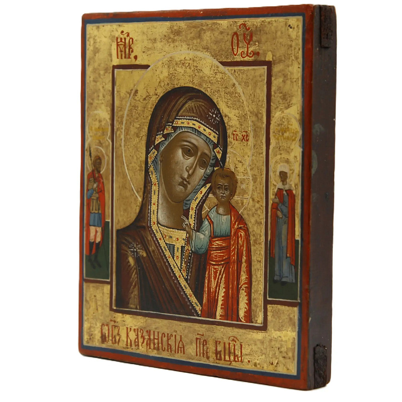 Старинная икона Казанская икона Божией Матери, 19 век – фото №2