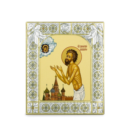 Икона Василий Блаженный, Московский чудотворец в рамке