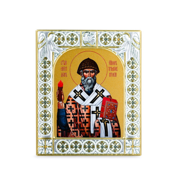 Икона Спиридон Тримифунтский святитель в рамке