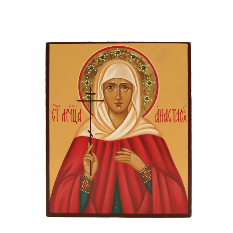 Рукописная икона Св. Анастасия, писаная икона 