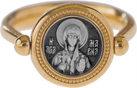Перстень с иконой «СВЯТАЯ ВЕЛИКОМУЧЕНИЦА МАРИНА»
