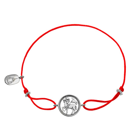 Браслет красная нить «Агнец» серебро