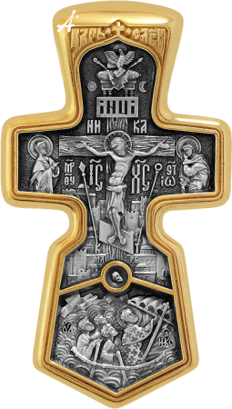 «Распятие. Свт. Николай Чудотворец с чудесами. Молитва «Спаси и сохрани»