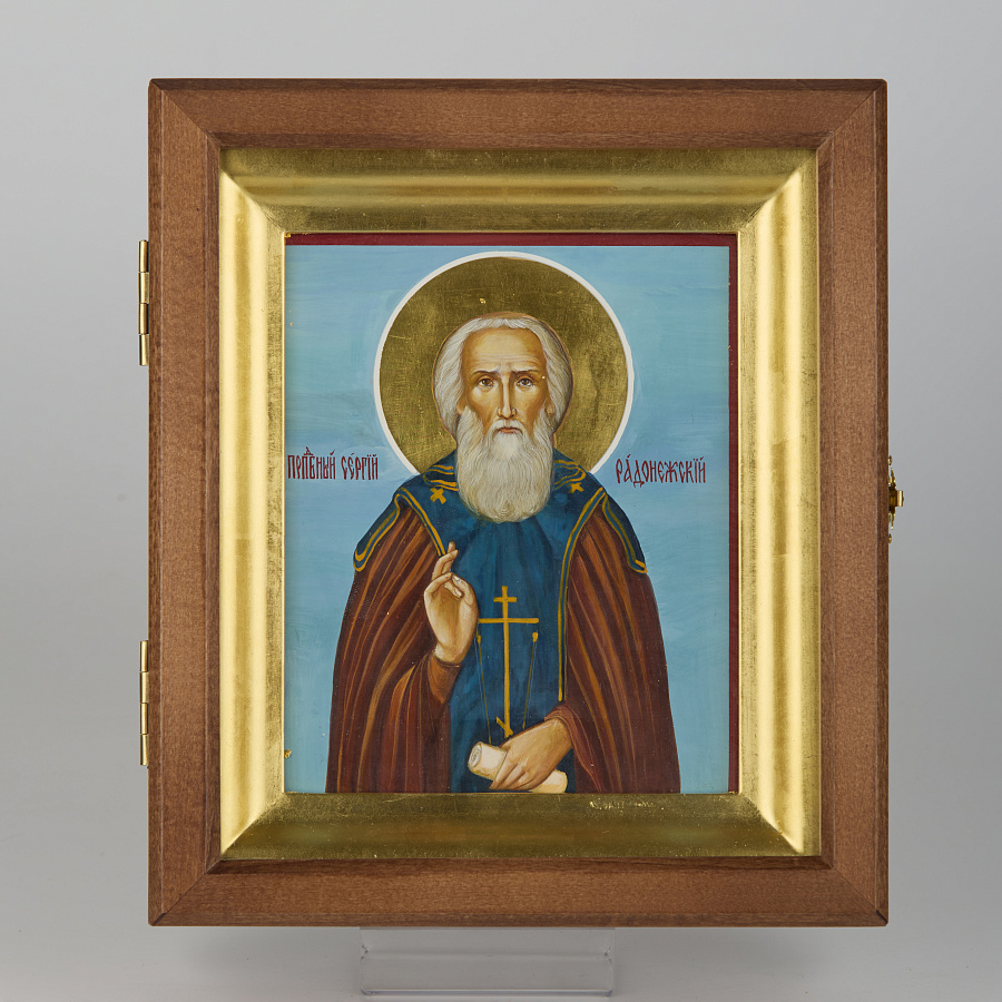 Рукописная икона Пр. Сергий Радонежский, писаная икона 