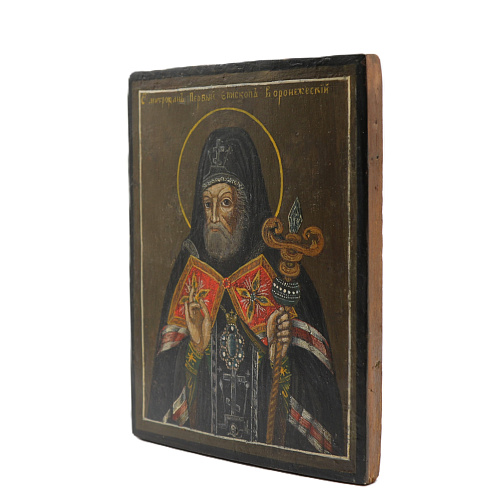 Старинная икона Св. Митрофан, Епископ Воронежский, 19в 