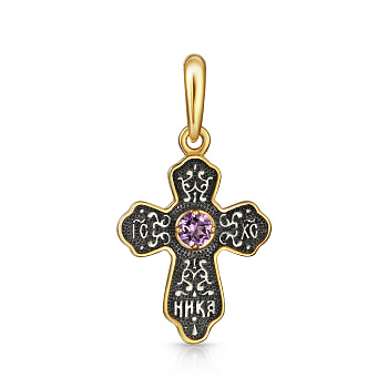 Детский крест "Казанская БМ" с аметистом