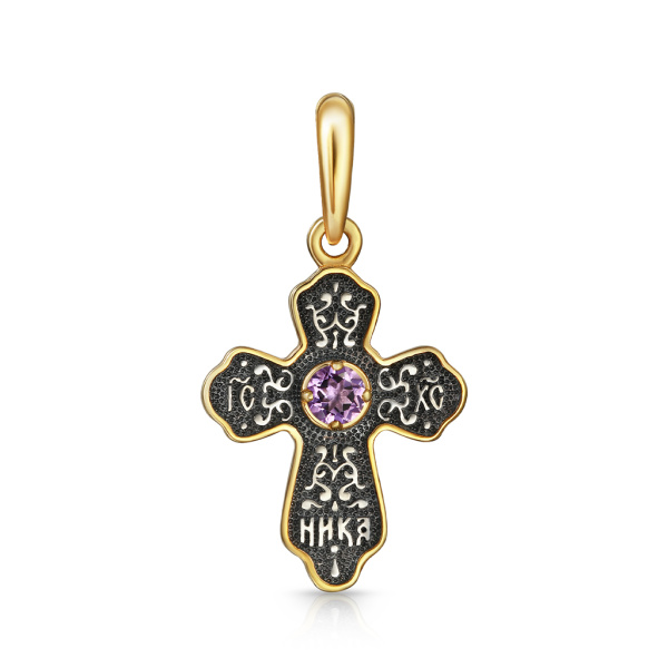 Детский крест "Казанская БМ" с аметистом