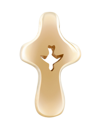 Крестик детский Спаси и Сохрани с позолотой желтой