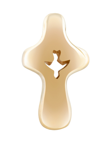 Крестик детский Спаси и Сохрани с позолотой желтой