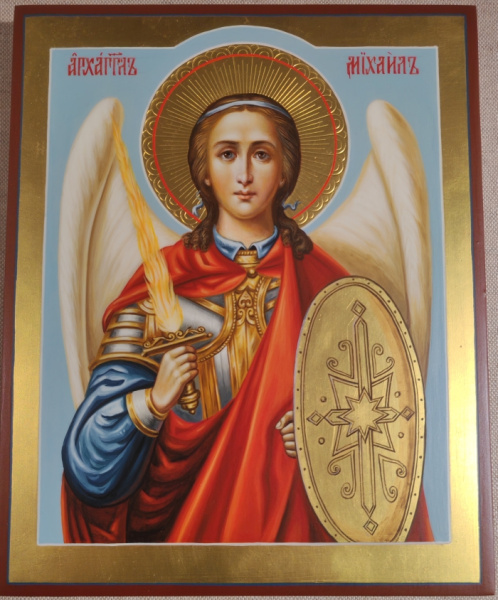 Рукописная икона Михаил Архангел