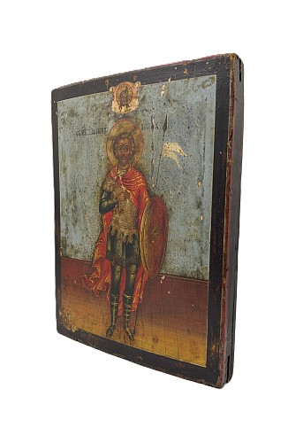 Старинная икона св.мч. Иоанн Воин, 19 век 