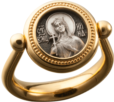 Перстень с иконой «СВЯТАЯ ВЕЛИКОМУЧЕНИЦА ИРИНА»