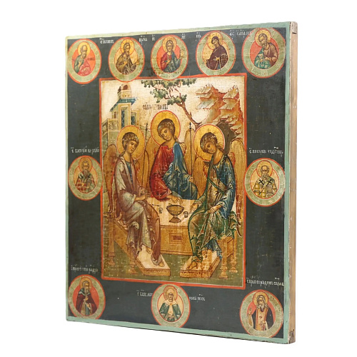 Старинная икона Св. Троица, (старинная доска) 