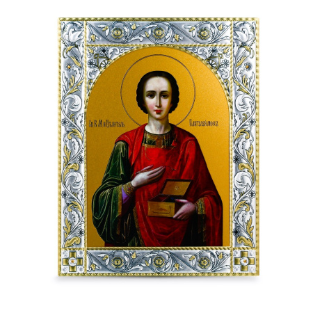 Икона Пантелеимон великомученик и целитель в рамке