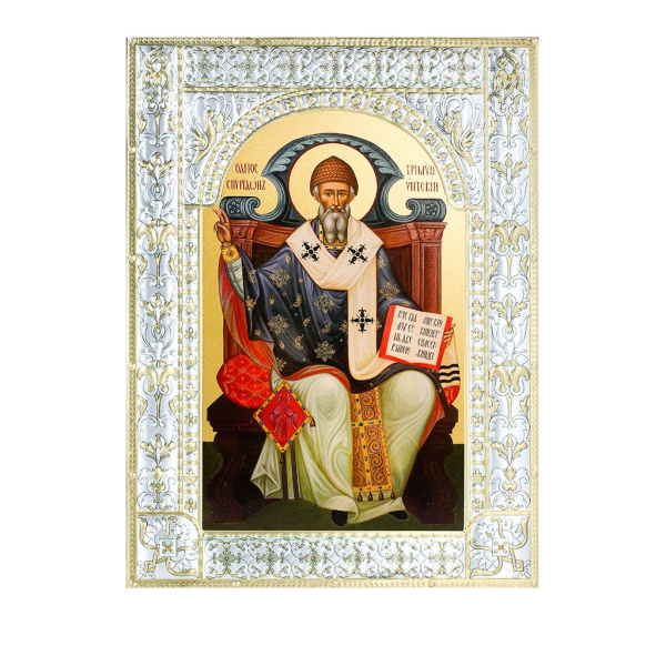 Икона Спиридон Тримифунтский святитель в рамке