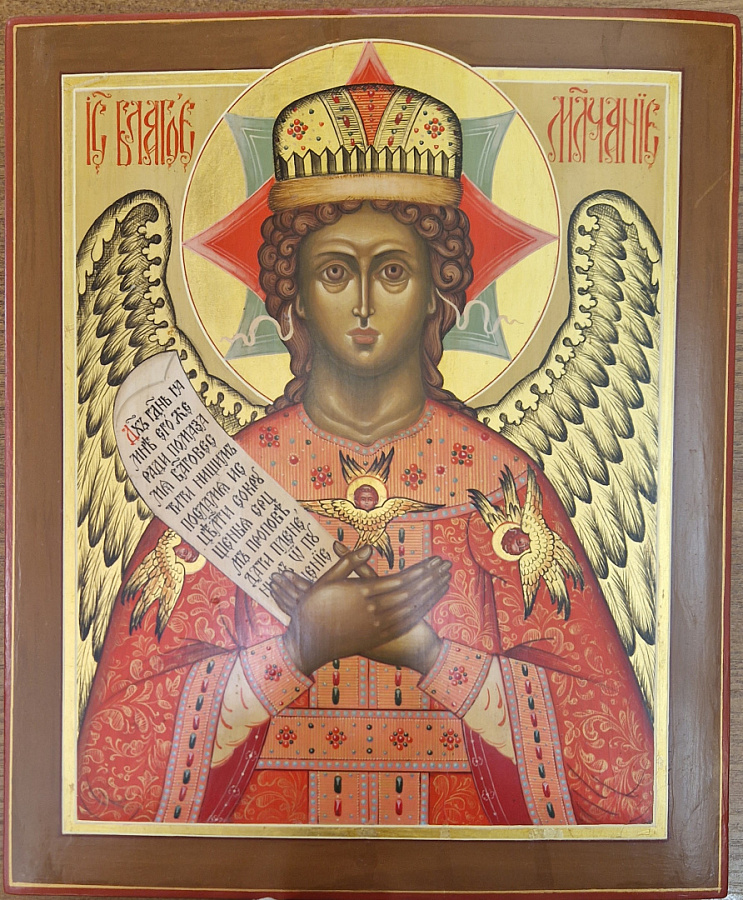 Рукописная икона Спас Благое Молчание, писаная икона 