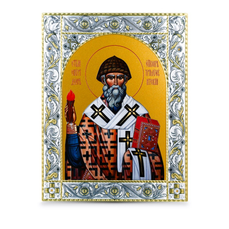 Икона Спиридон Тримифунтский святитель в рамке