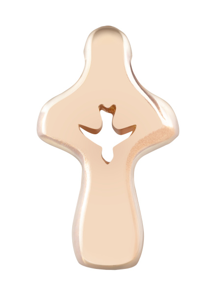 Крестик детский Спаси и Сохрани с позолотой красной