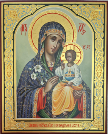 Неувядаемый цвет икона Божией Матери, писанная